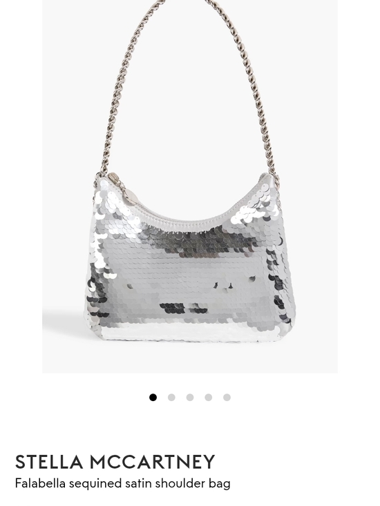 Stella McCartney Handbags - Stella McCartney Falabella Sequin Silver Metallic & Satin Shoulder Bag New